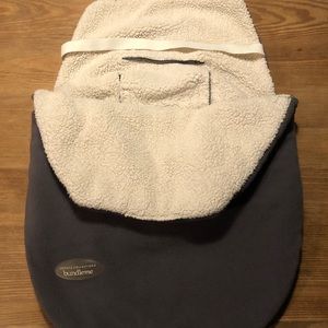 JJ Cole Bundle Me Car Seat Cover Gray Sherpa Lined